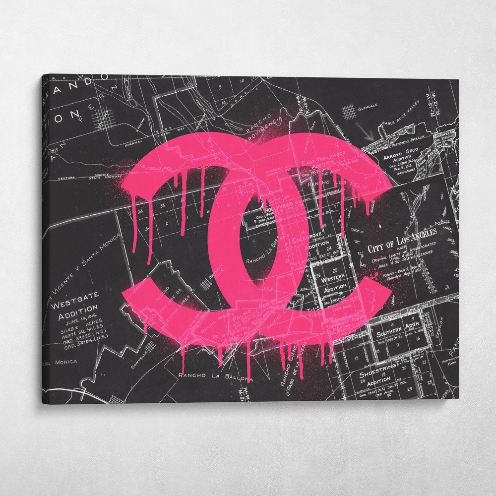 Chanel LA Graffiti Street Fashion Glam Pop Art Wall Art | Canvas